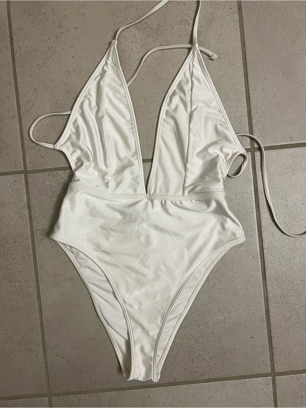 Forever 21 White Plunge One-Piece